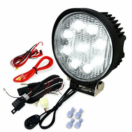 OVERTIME 9 LED Round Work Light for All- Black - 4.5 in. - 10 x 12 x 18 in. OV3184323